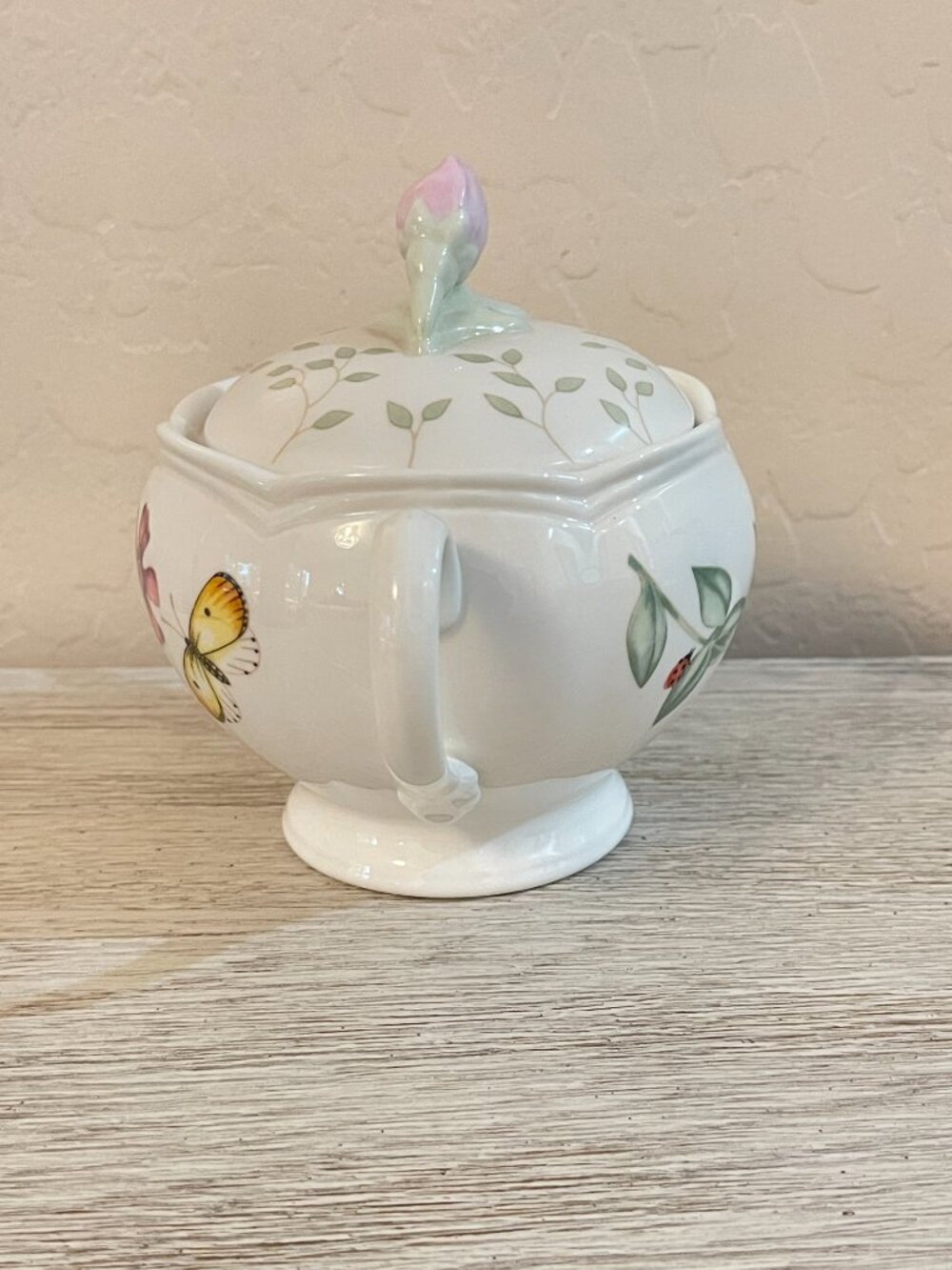 New Lenox Butterfly Meadow Sugar Bowl Dish - Picture 4 of 7